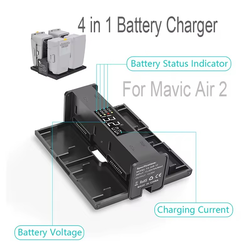 Drone Charging Hub - 4 in 1 Portable Folding Charging