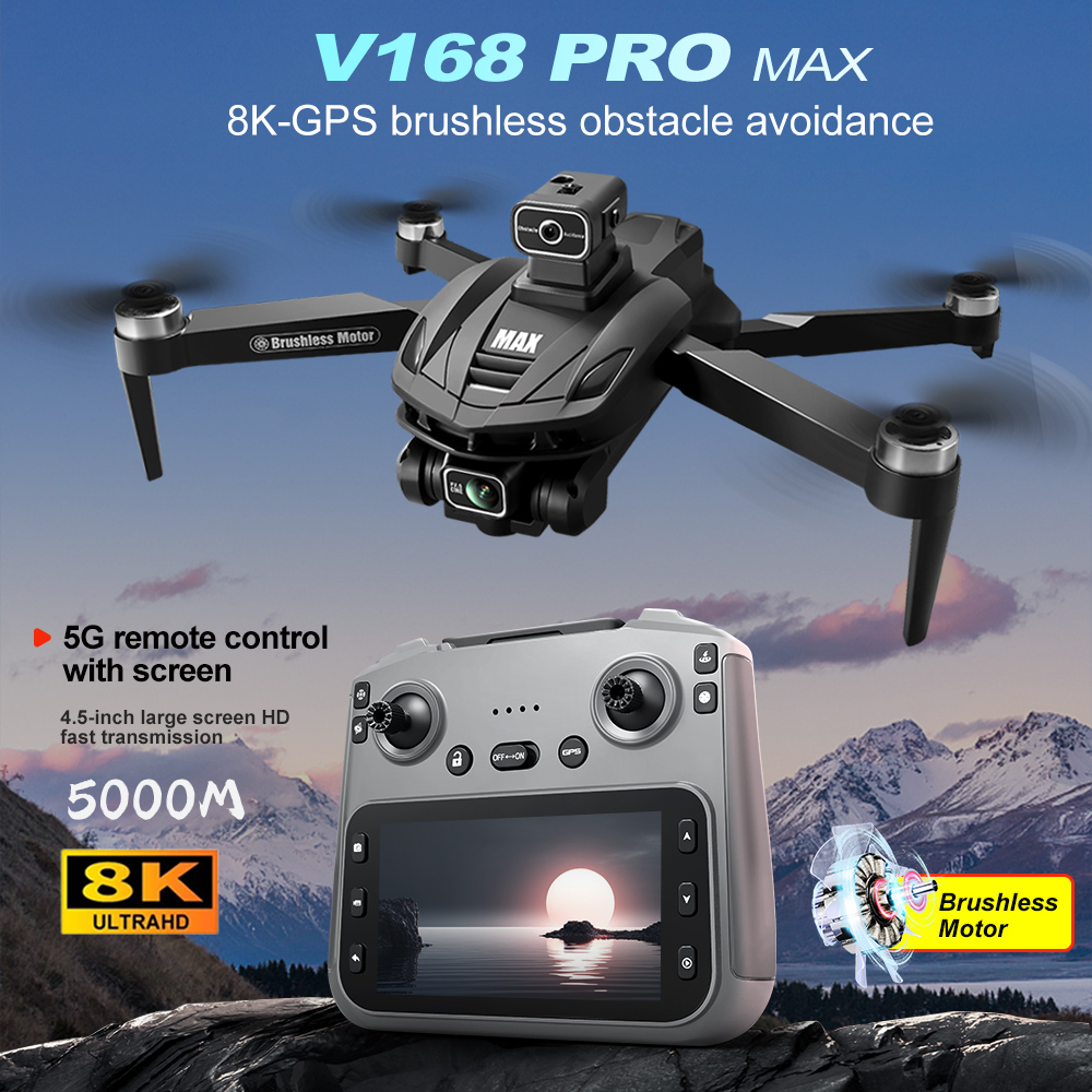 V168 PRO Max GPS Drone 8K Prof - đánh giá và giá Drone Controller Screen