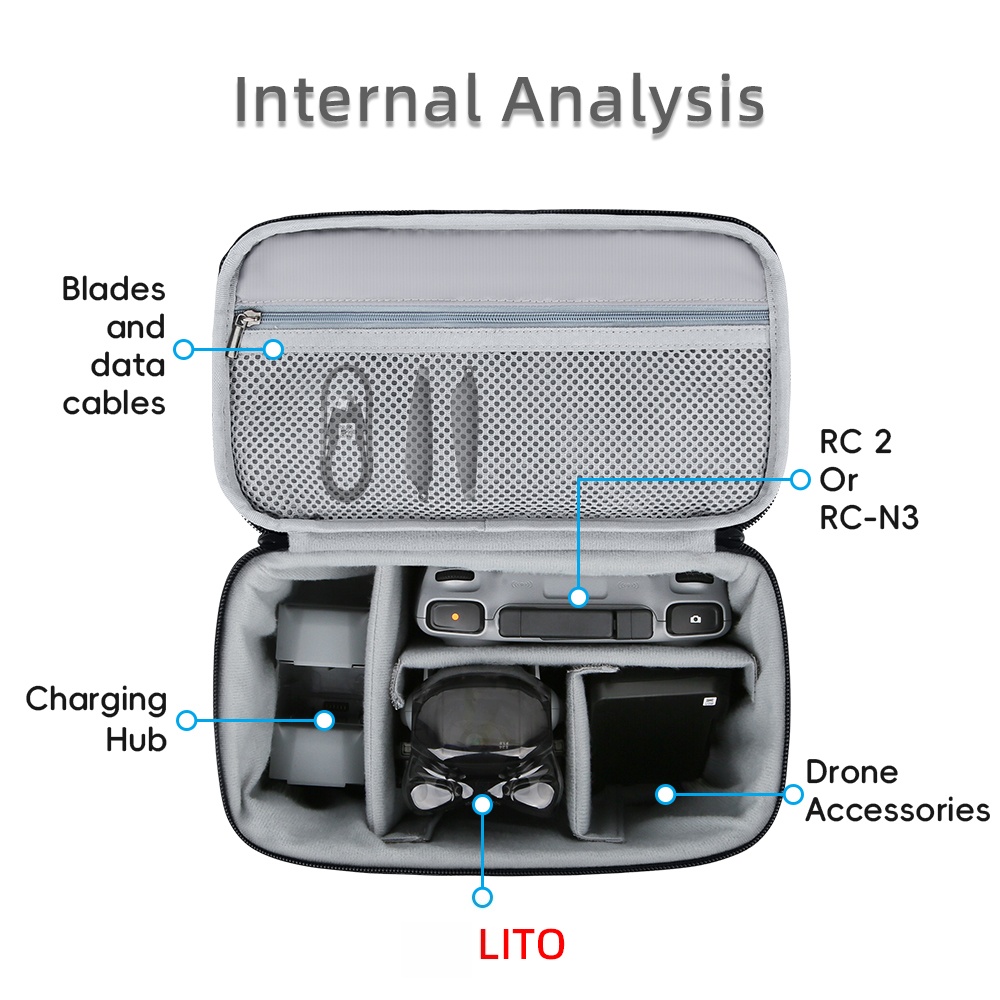 Carrying Case for DJI Lito X1  - đánh giá và giá Drone Charging Hub